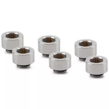 Thermal Grizzly DeltaMate Extension Fitting - MF10, Bright Nickel, 6-Pack