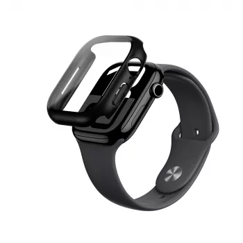 AMAZINGTHING Radix Glass Case with Tempered Glass for Apple Watch 46mm, Black