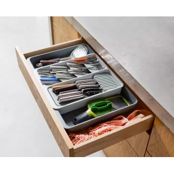 Joseph Joseph DrawerStore Expandable Cutlery Organiser, Grey