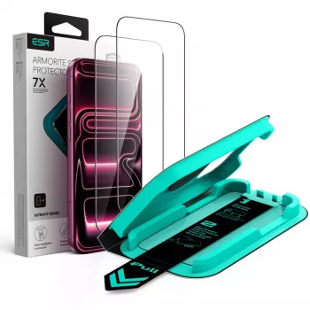 ESR UltraFit Armorite Tempered Glass Screen Protector 2-Pack for iPhone 17 Pro / 18 Pro – Black