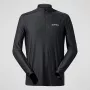 Berghaus 24/7 Tech Tee LS HZ Men's Long-Sleeve Half-Zip Shirt, Deep Black