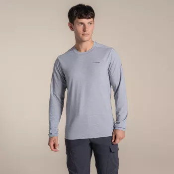 Craghoppers NosiLife Abel Long Sleeve T-Shirt - Soft Grey Marl, Size L