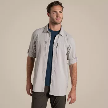 Craghoppers NosiLife Pro Long Sleeve Shirt V - Men's Travel Shirt, Parchment, L