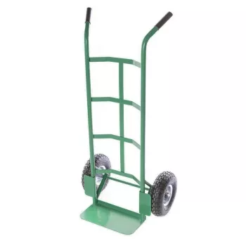Hand Truck HT008 150 kg Folding Steel Sack Truck with Solid Rubber Wheels Black/Red