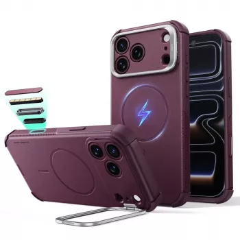 ESR Cyber Tough Kickstand MagSafe Case for iPhone 17 Pro Max / 18 Pro Max - Dark Burgundy
