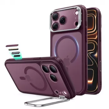 ESR Classic Hybrid Kickstand MagSafe Case for iPhone 17 Pro / 18 Pro - Matte Deep Burgundy