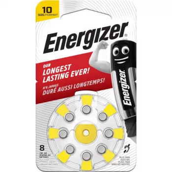 Energizer 10 (PR70) Zinc-Air Hearing Aid Batteries, 1.45 V, 8-Pack