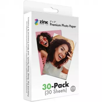 ZINK Premium Photo Paper 2x3 30 Sheets - Glossy with Adhesive Back for Zero-Ink Printers