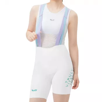 ROCKBROS Women's Cycling Bib Shorts YDDK017-1 TVI with 3D Gel Padding, White, Size L