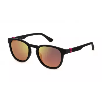 Police Men's Sunglasses SPLF60, Rectangular - 53/22/145 mm, Green Lenses, Havana Frame