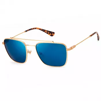 Police SPLN3856300B Men's Sunglasses, Rectangular, Black Frame, Grey Lenses, 56 mm