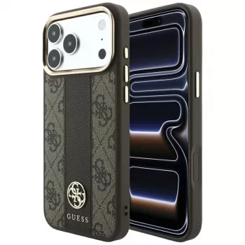 Guess 4G Stripe Round & Classic Logos MagSafe Case for iPhone 18 Pro Max / 17 Pro Max - Brown