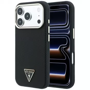 Guess Kevlar Triangle Logo MagSafe Case for iPhone 17 Pro / 18 Pro - Black