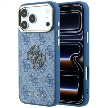 Guess 4G & Big Resin Logo Case for iPhone 17 Pro / 18 Pro - Light Blue