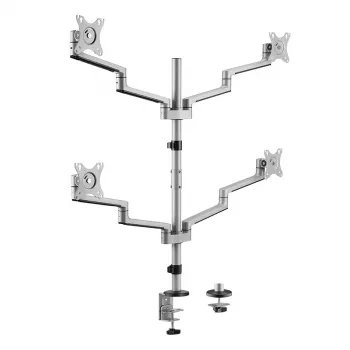Logilink Quad Monitor Mount, 17-32 inch, Aluminium, Silver