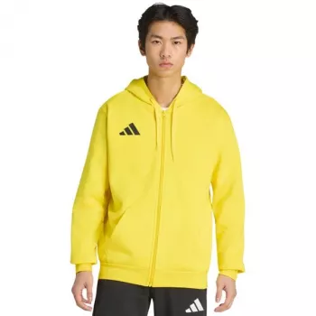 adidas Entrada 26 Full Zip Hoodie Men Yellow Training Hoodie KF8964 Size L