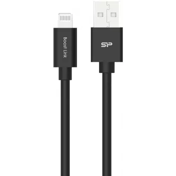 Silicon Power Boost Link PVC LK15AL Charging and Data Cable, USB-A to Lightning, MFi-Certified, 1 m, up to 12 W, Black