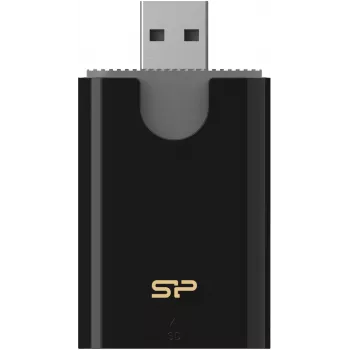 Silicon Power Combo Card Reader SD/microSD, USB 3.2 Gen 1 Type-A, Black (SPU3AT5REDEL300K)