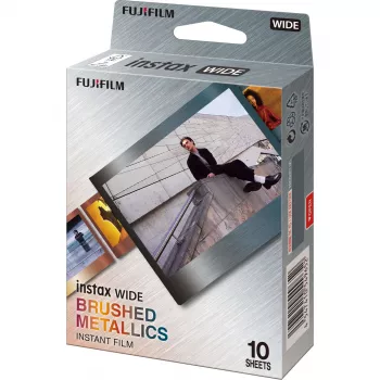 Fujifilm Instax Wide Instant Film 10 Shots, Brushed Metal