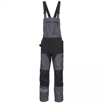 Fusion 56S Bib and Brace with Knee Pad Pockets, Blue/Black, Size EU 56S