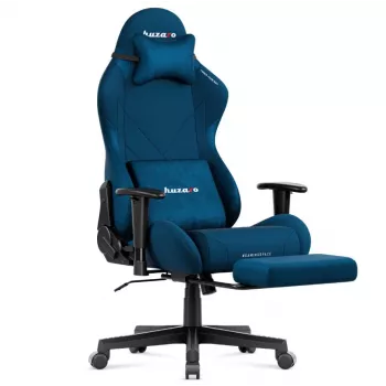 Huzaro Force 5.7 Blue Ergonomic Gaming Chair - PU Leather, Adjustable Armrests, Adjustable Backrest, Lumbar and Neck Pillows