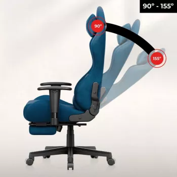 Huzaro Force 5.7 Blue Ergonomic Gaming Chair - PU Leather, Adjustable Armrests, Adjustable Backrest, Lumbar and Neck Pillows