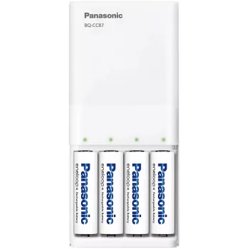 Panasonic eneloop BQ-CC87USB charger with 4 x 1900 mAh batteries (K-KJ87MCC40USB)