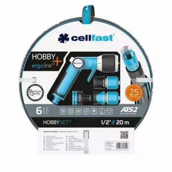Cellfast HOBBY ATS2 Sprinkler Set 20m 1/2 inch 8-Pattern Rotary Sprinkler Quick Coupling