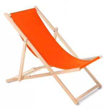Classic Beech Wood Deck Chair GreenBlue GB183 Orange