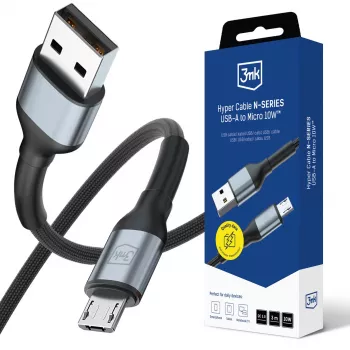 3mk Hyper Cable N-SERIES USB-A to Micro 3m QC 3.0 5V/2A 10W Black