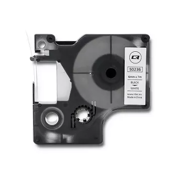 QOLTEC Label Tape for DYMO D1 43613 6mm x 7m White with Black Print