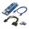 Qoltec Riser PCI-E ver. 007C USB 3.0 PCIe x1 to x16 Extender with 60cm Cable, 4 Solid Capacitors, 6-pin/SATA/Molex Power, LED Indicator
