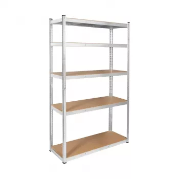 REBEL RB-1253 Metal Shelf 205x120x45 cm Silver, 5 Shelves, 875 kg Total Load