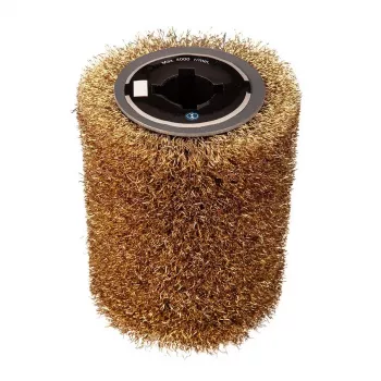 GRAPHITE Wire Brush Roller for Satinising and Matting Machine 58GE137, 120 mm x 100 mm, Crimped Steel Wire, 19 mm Bore, 3000 rpm