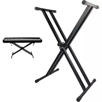 MOZOS KSX1 X-Type Keyboard Stand for Keyboards and Digital Pianos, Single-Brace Steel, 25 kg Load, 650-980 mm Height, Foldable