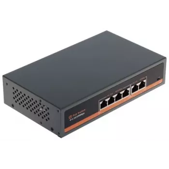 NO NAME APTI-POE0402-60W-V2 4-Port PoE Switch with 2 Uplink Ports, 60W Budget, IEEE 802.3af/at, Metal Housing