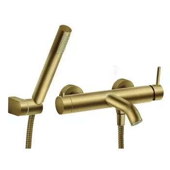 FERRO BCK11BG Bath Mixer with Shower Set in Brushed Gold