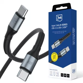 3mk Hyper Cable N-SERIES USB-C to USB-C 2m 60W Black