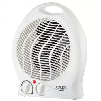 Adler AD 7728 PTC Ceramic Fan Heater 2000W with Oscillation, 2 Heat Settings, Cold Air Mode, Overheat and Tip-Over Protection, White/Black