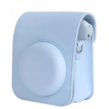 LOVEINSTANT Blue PU Leather Camera Case with Shoulder Strap for Fujifilm Instax Mini 12