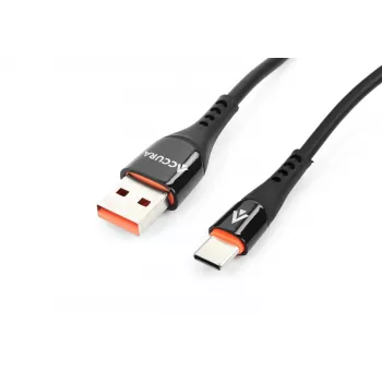 Accura USB-A to USB-C 2.0m Rubberised Cable 5V/2A Black