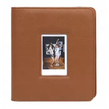 LOVEINSTANT Photo Album for 288 Instant Photos, Brown PU Leather with Display Window, Compatible with Fuji Instax Mini, Canon Ivy, HP Sprocket, Kodak Smile, Polaroid Zip, Xiaomi