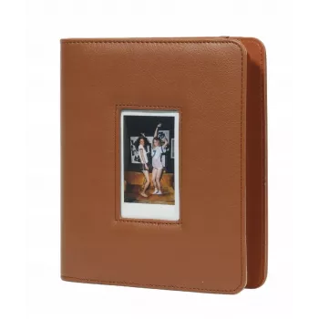 LOVEINSTANT Photo Album for 288 Instant Photos, Brown PU Leather with Display Window, Compatible with Fuji Instax Mini, Canon Ivy, HP Sprocket, Kodak Smile, Polaroid Zip, Xiaomi