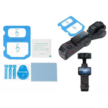 SUNNYLIFE 9H Tempered Glass Screen & Lens Protection Set for Insta360 Luna Ultra with AR Coating, 2.5D Edges and Mounting Accessories