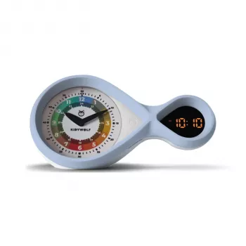 Kidywolf Analogue & Digital Alarm Clock with Night Light and Sleep Trainer, Light Blue