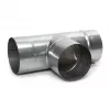 Galvanised Steel Chimney Flue T-Piece Connector 107mm x 160mm 90°