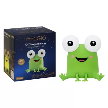 INNOGIO GIOFROGO Frog LED Night Light GIO-165 - Rechargeable Silicone Lamp with Touch Control, 7 Colours, Timer