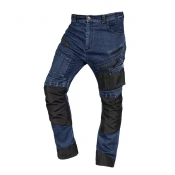 NEO TOOLS 81-360-1-L Denim Work Trousers with Oxford Reinforcements, Navy Blue, Size L