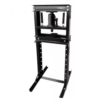 NEO TOOLS 20 Ton Hydraulic Workshop Press, H-Frame, Manual, Adjustable Table, Red/Black