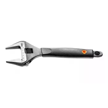 Neo Tools 250 mm Adjustable Wrench, 0-50 mm Jaw Capacity, Chrome Vanadium Steel, Phosphate-Coated, DIN 3117